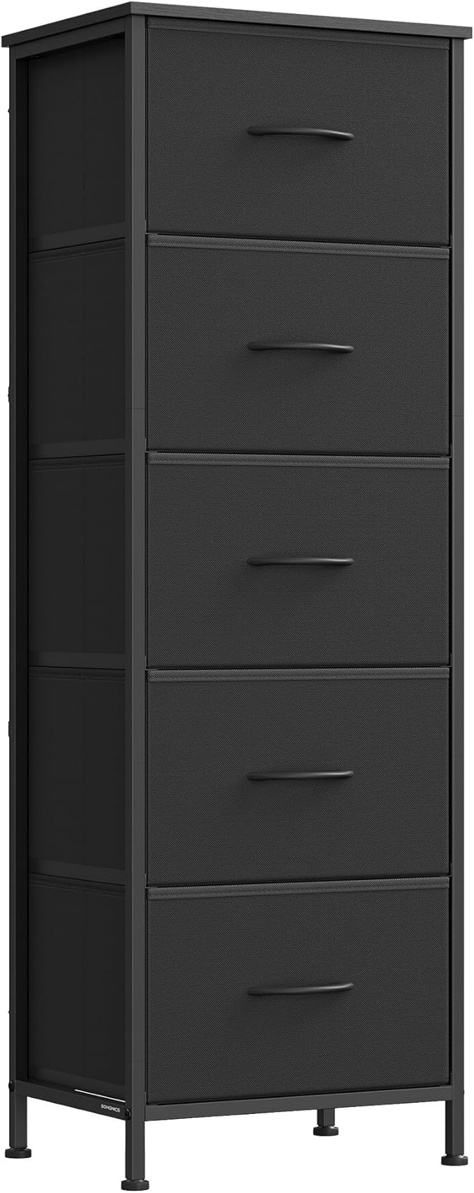 SONGMICS Dresser for Bedroom, Chest of Drawers, 5 Non-Woven Fabric Drawers