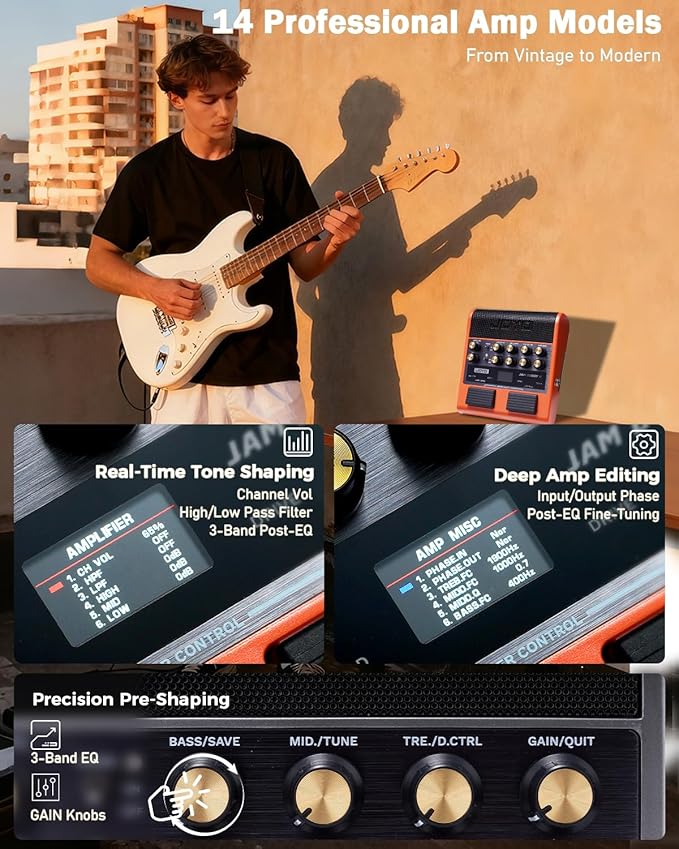 JOYO 10W Portable Guitar Practice Amp & Multi-Effects Pedal Combo Amplifier
