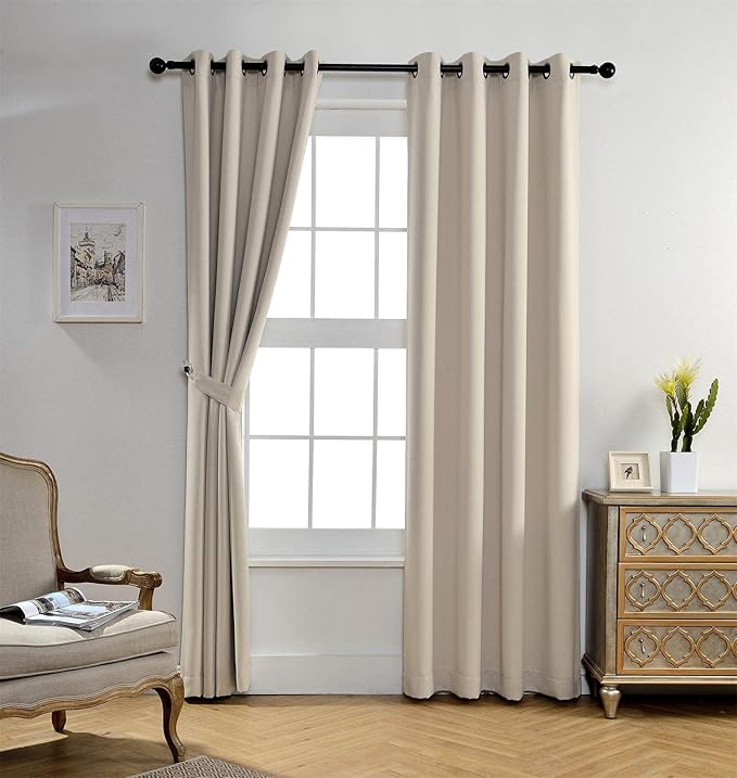 MIUCO Room Darkening Grommet Thermal Insulated Blackout Window Curtains Panels (Set of 2)