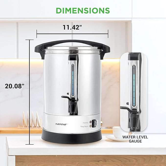 NutriChef Water Boiler and Hot Water Dispenser, 13L Electric Beverage Dispenser