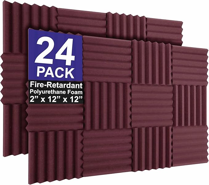 Foam Factory Inc 24 Pack Color Acoustic Foam Panel Studio Soundproofing Wedge