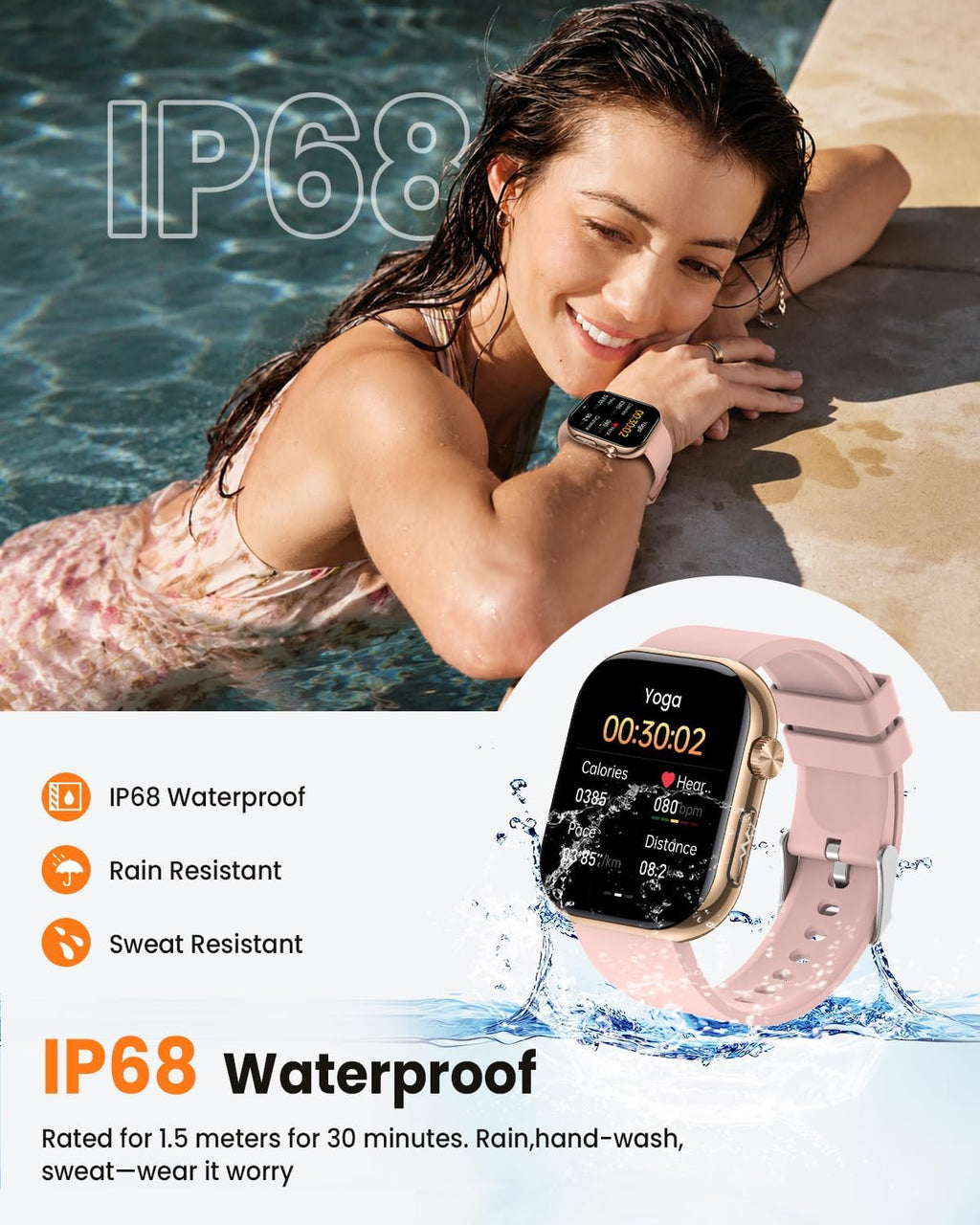 smart watch for men women,1.96" hd amoled fitness on a desk or shelf