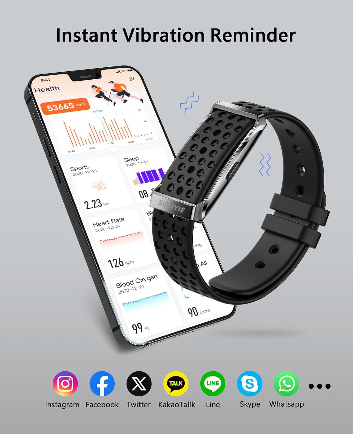 souyie smart bracelet for men women, 24/7 health, package contents