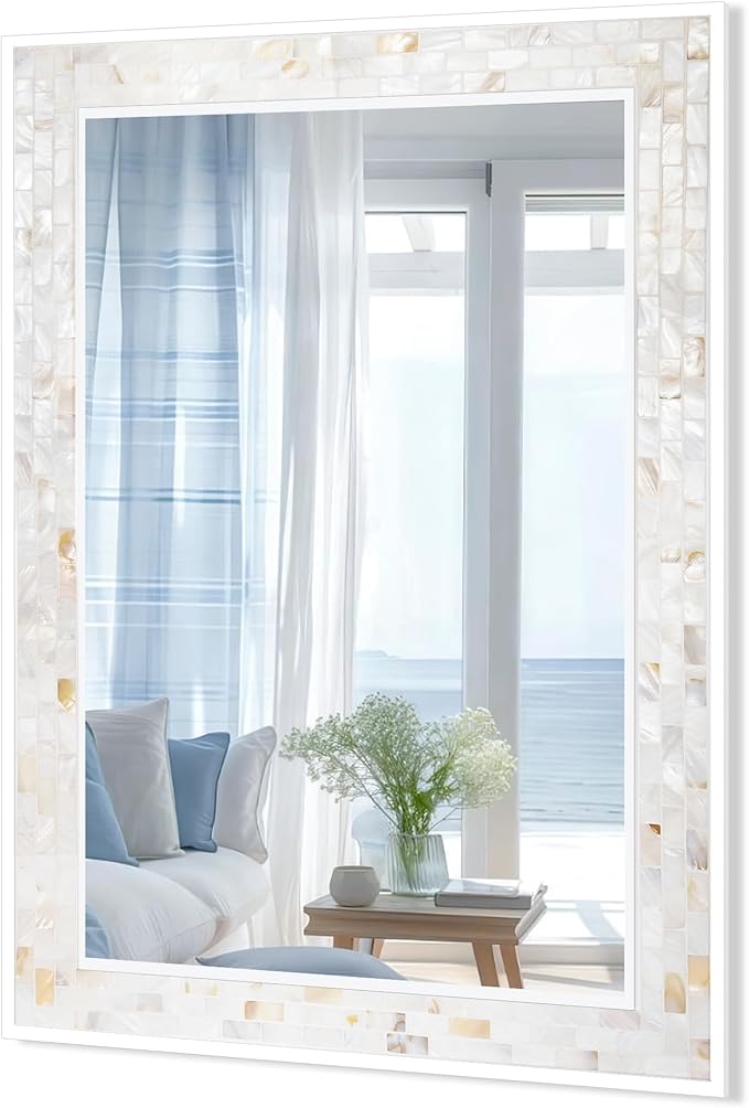 Tanmicoshomy White 24 x 36 Inch Rectangle Bathroom Mirrors
