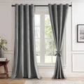 JIUZHEN Grey Velvet Curtains 72 inches Blackout Curtains