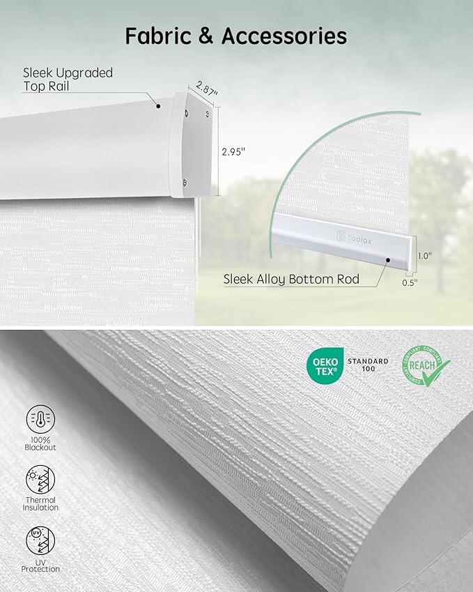 Yoolax Motorized Blinds with Remote, Electric Window Shades Compatible with