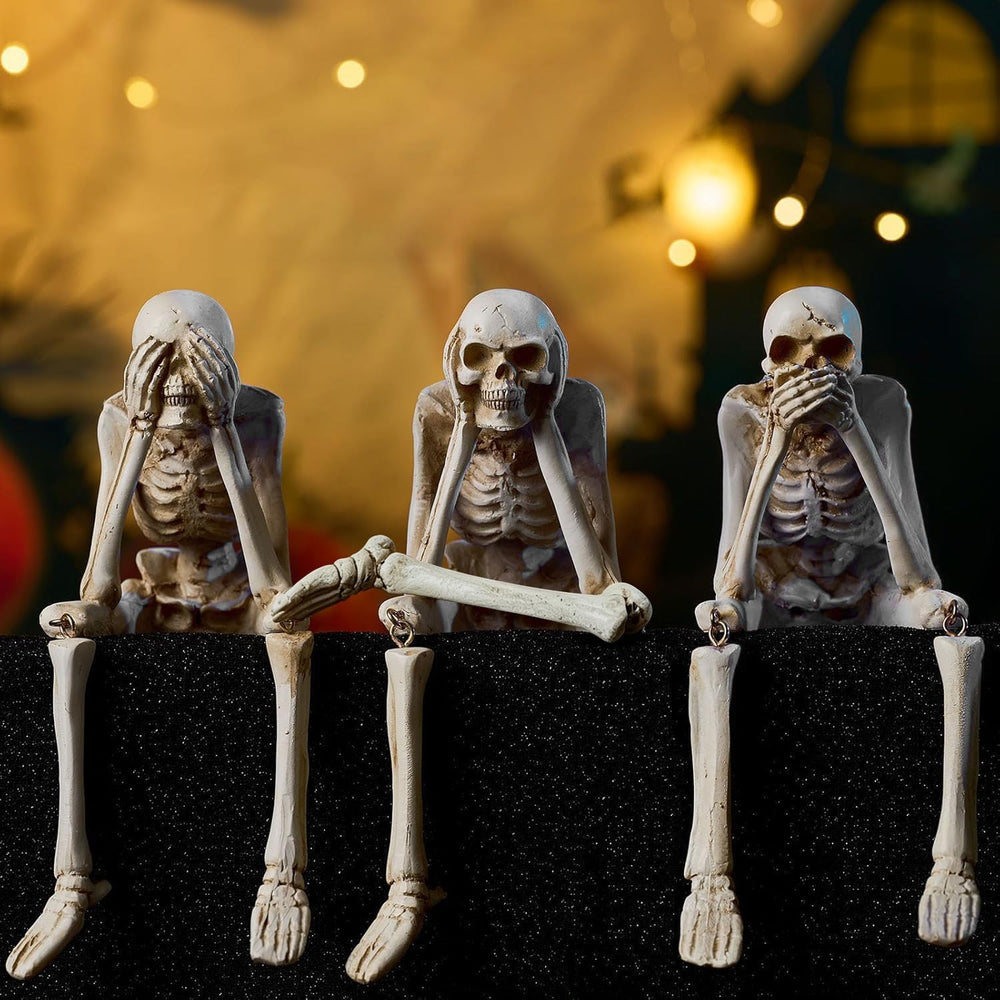 Skeleton Halloween Decorations Indoor, Home Decor for Fireplace Mantel