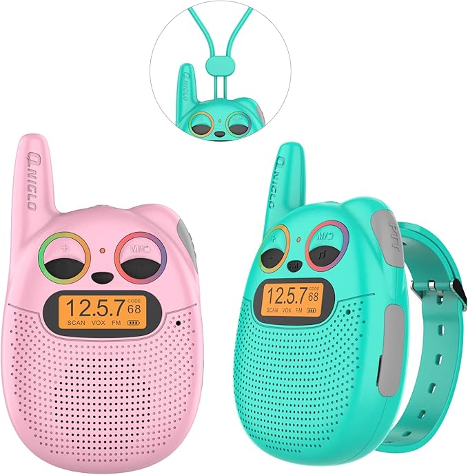 Qniglo Walkie Talkies for Kids Rechargeable 2 Pack, Wrist Watch Walkie Talkies