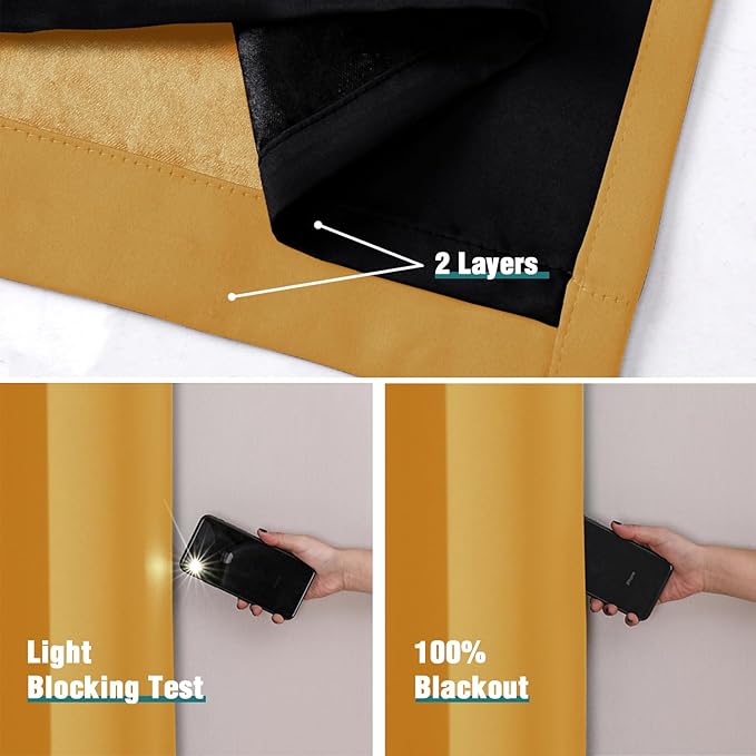 ChrisDowa 100% Blackout Curtains