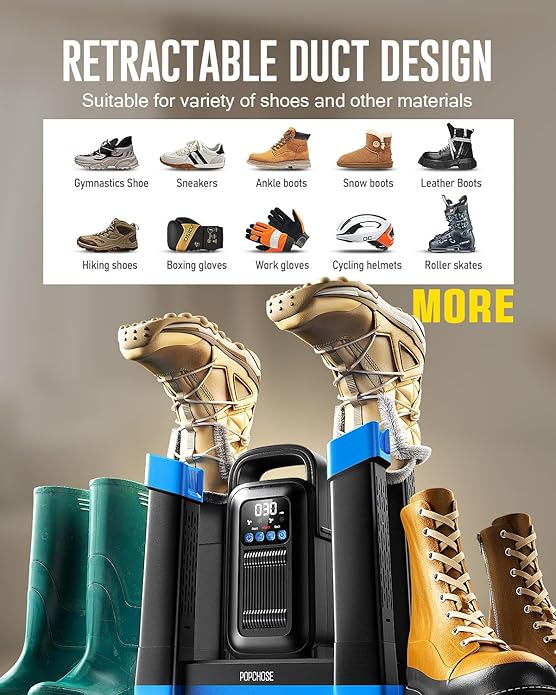 POPCHOSE Heavy-Duty Boot Dryer, Upgraded Shoe Dryer Helps Reduce Odor, Glove &