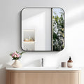 FORBATH Bathroom Mirror for Over Sink 24x24 Inch Black, Square Wall Mirror