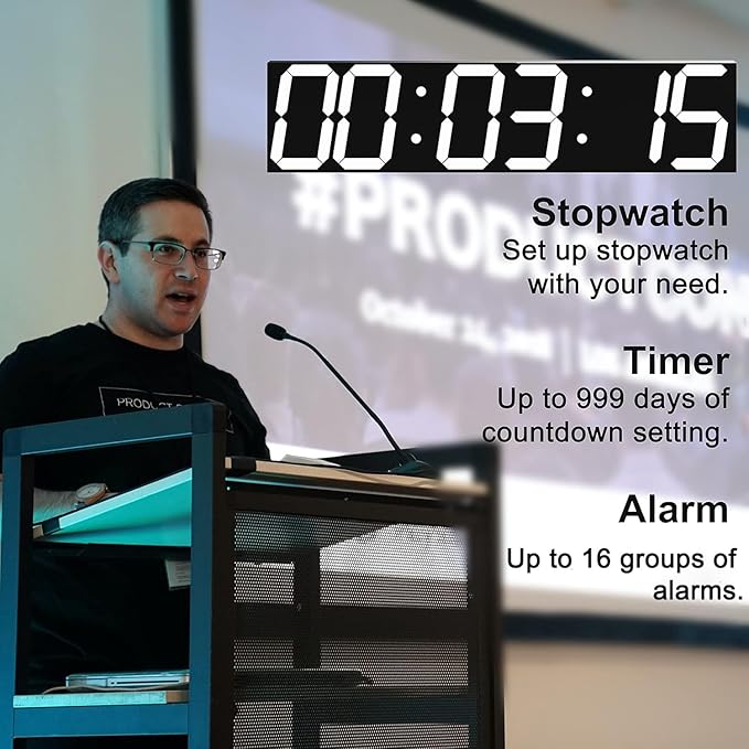 CHKOSDA Digital Wall Clock, Oversize Led Digital Clock