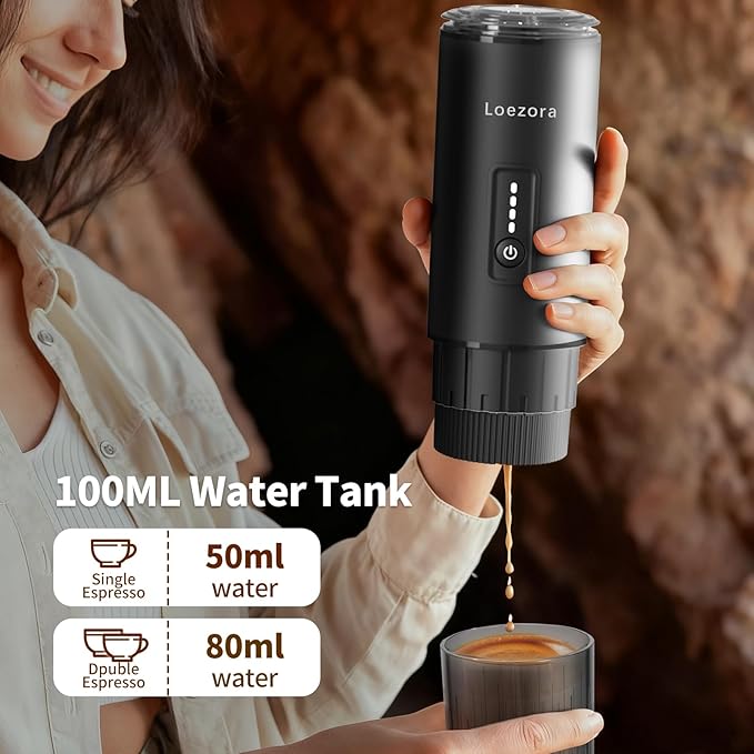 Leozora Portable Espresso Maker, 20Bar Professional Pressure, Stainless Steel