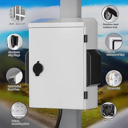 Outdoor Electrical Box with Thermostat and Fan, Cold-Rolled Steel Plate