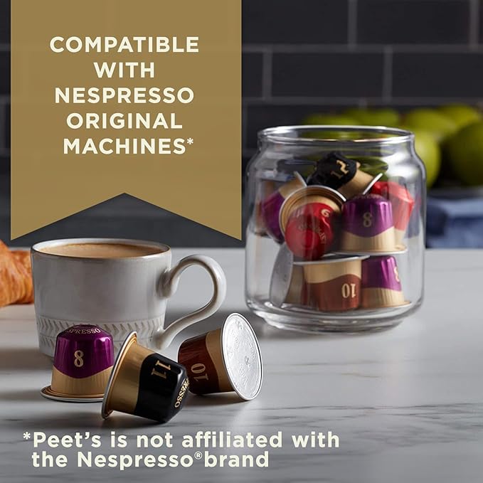 Peet's Coffee, Dark Roast Espresso Capsules, Compatible (100CT)
