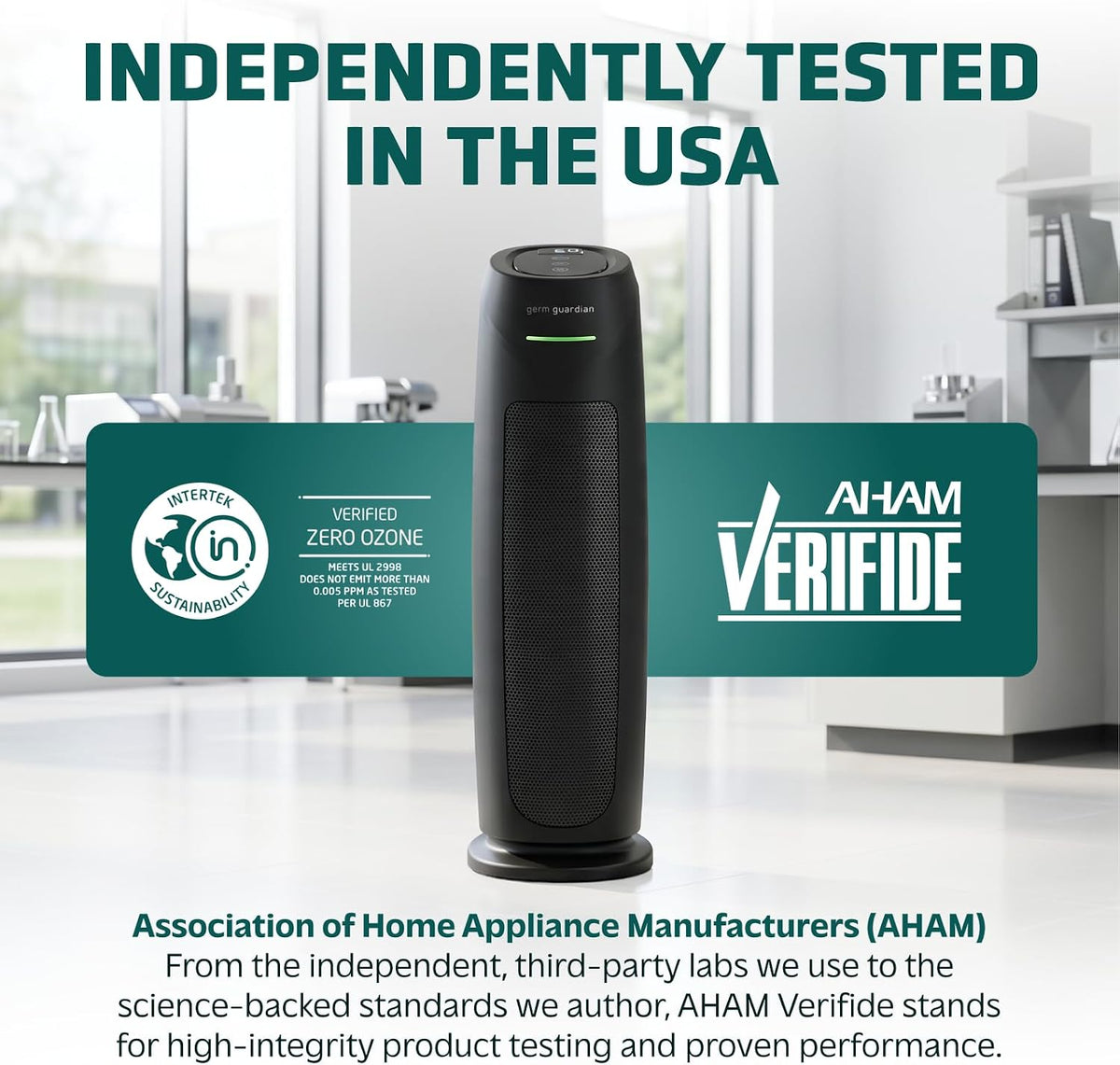 GermGuardian HEPA Large Room Air Purifier Tower - 22" - AC4880B - Black
