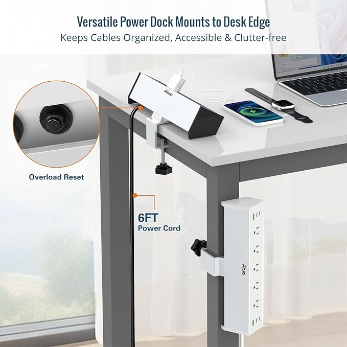 Tecmojo Desk Clamp Power Strip 5 Outlet