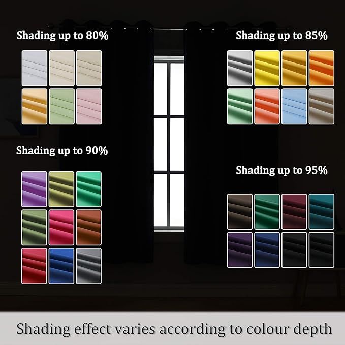 DUALIFE Ultimate Gray Blackout Curtain Panels/Drapes