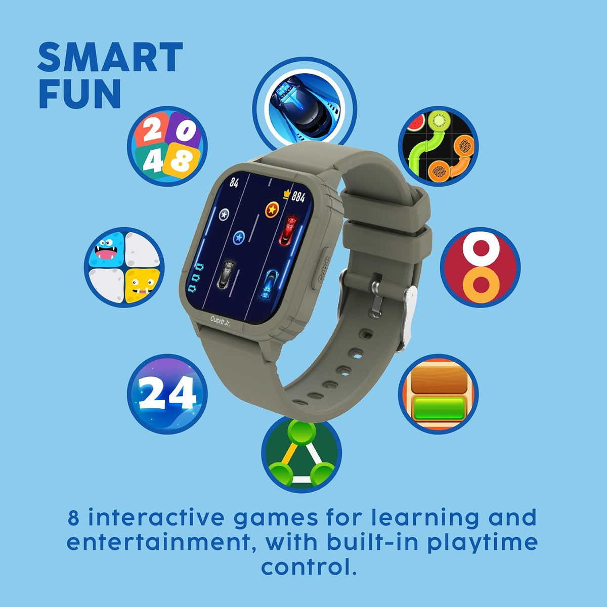 Cubitt Jr. Smartwatch Fitness Tracker, 1.75" AMOLED – Forest Green