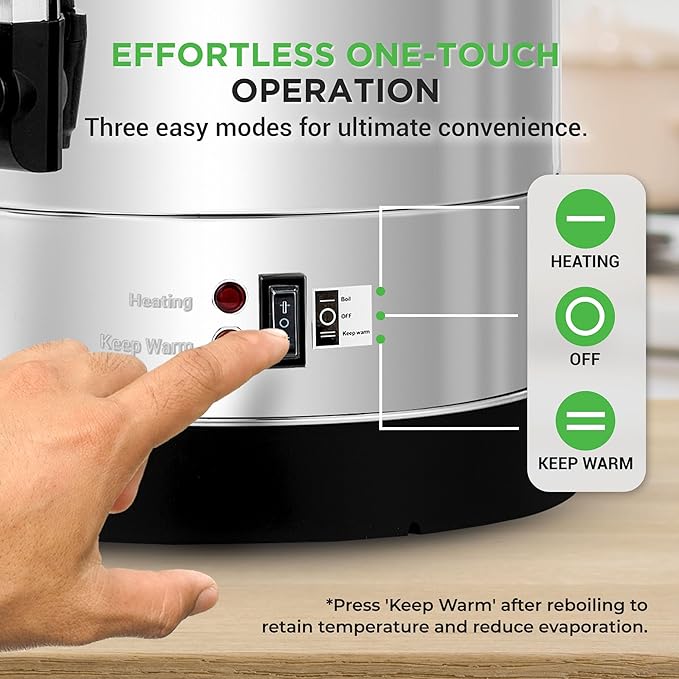 NutriChef Water Boiler and Hot Water Dispenser, 13L Electric Beverage Dispenser