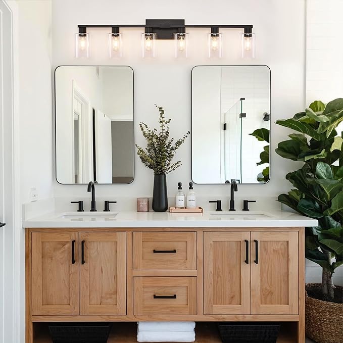 SOPEAS 6-Light Bathroom Vanity Light Black Vanity Lights