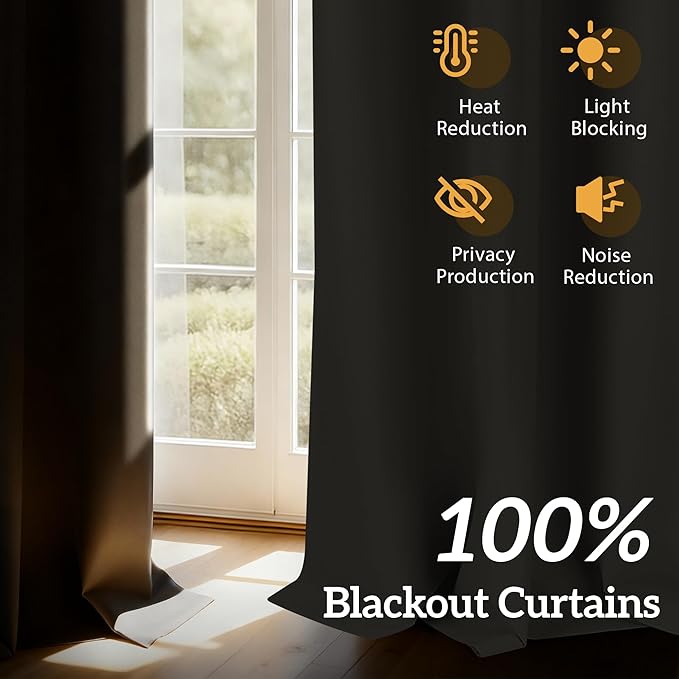 100% Blackout Curtains 95 Inch Length
