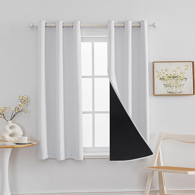Anytime 100% Blackout Curtain 2 Panels Set, Thermal Insulated Window Drapes