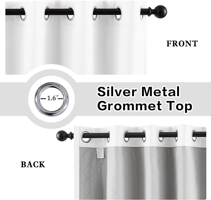 Soundproof 3-in-1 100% Blackout Room Divider Energy Saving Grommet Curtains