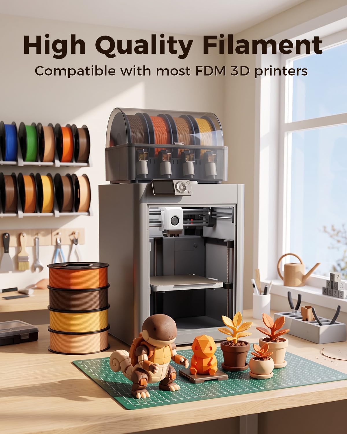 ujoy3d 4kg wood fiber pla filament 1.75mm bundle, view 9