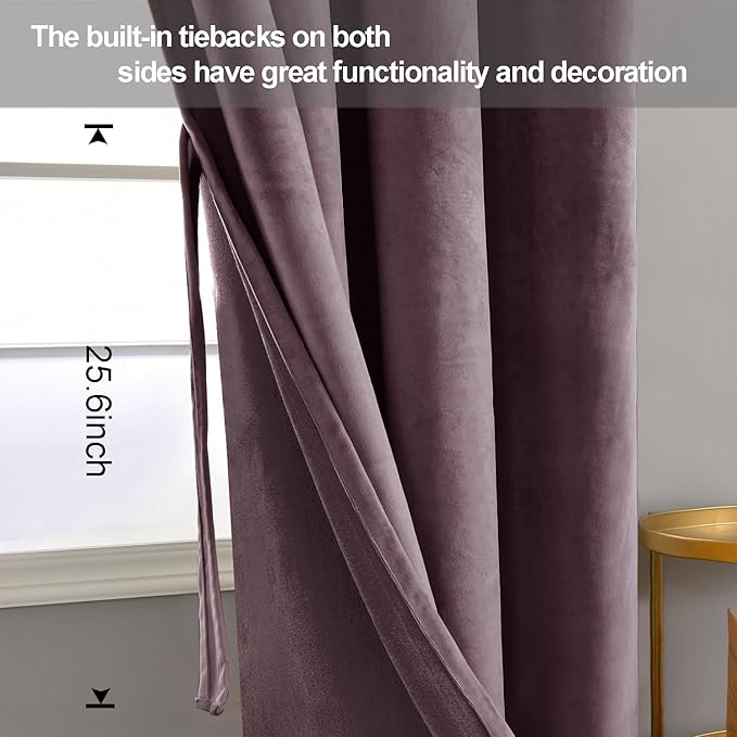 JIUZHEN Lavender Velvet Curtains 84 inches