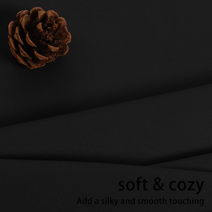 JIUZHEN Black Blackout Curtains