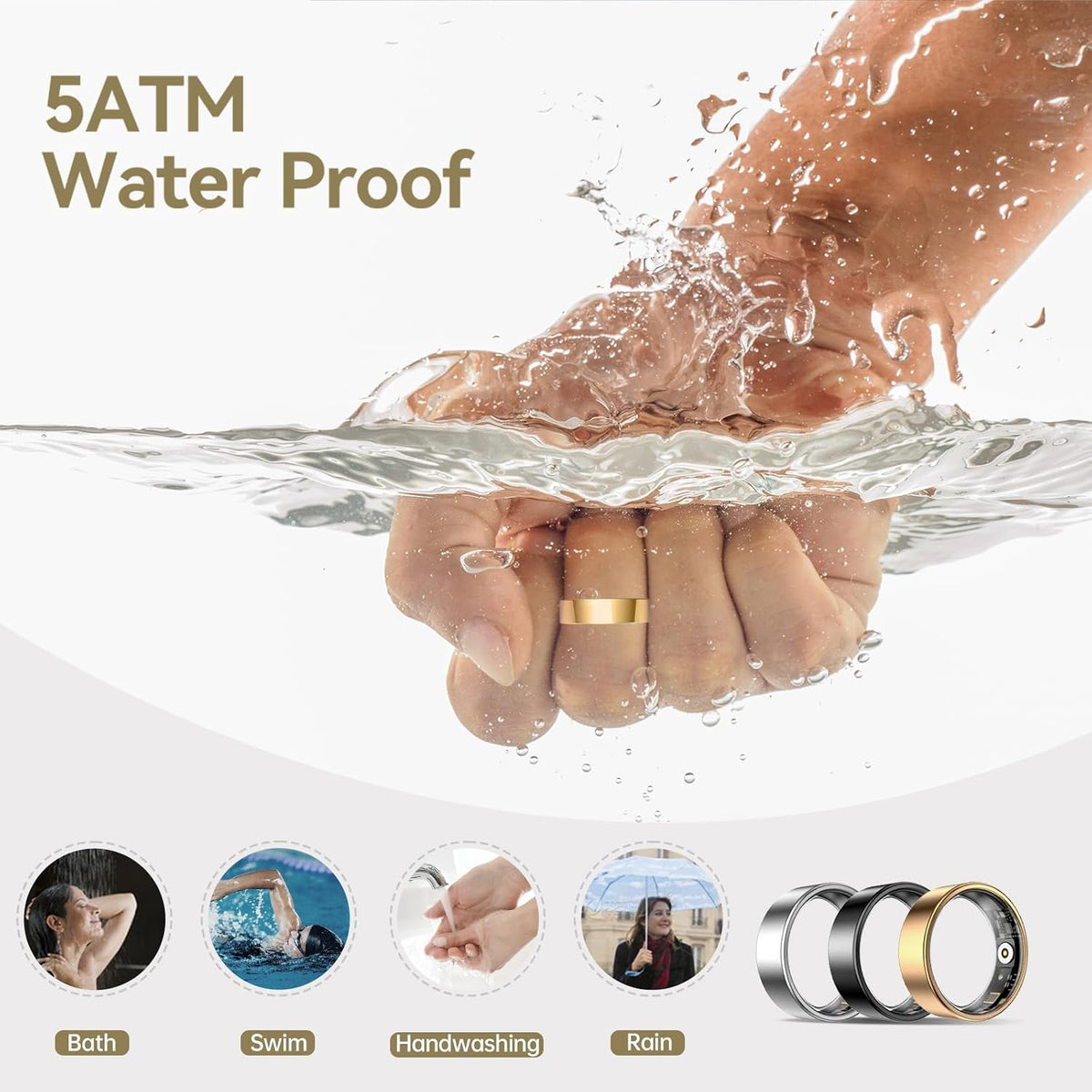 smart ring for women & men, fitness tracker on a desk or shelf