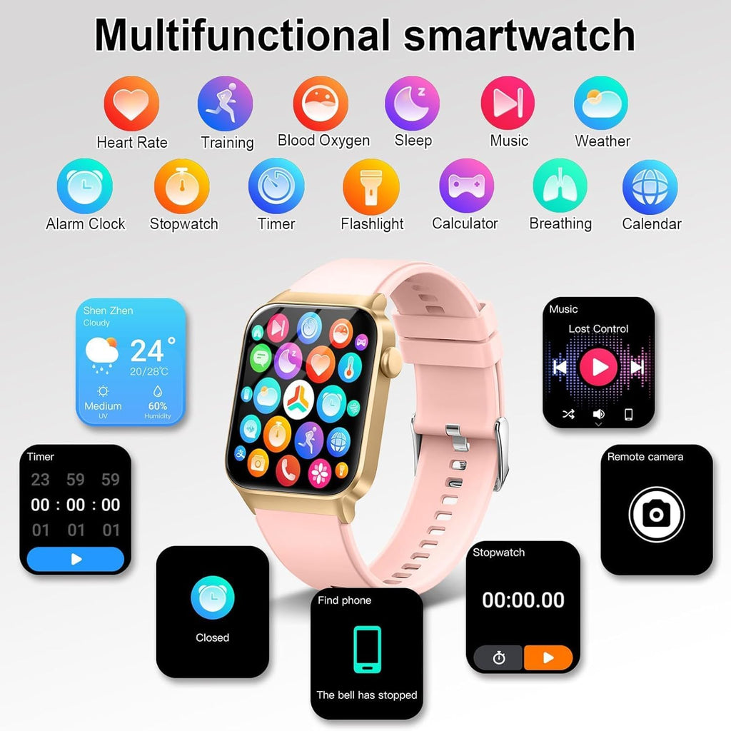 smart watch for men women answer/make calls, 1.85", front angle view