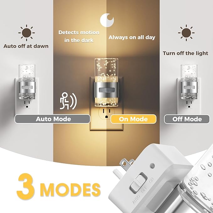 L LOHAS LED Motion Sensor Night Light, Dimmable Night Lights Plug into Wall
