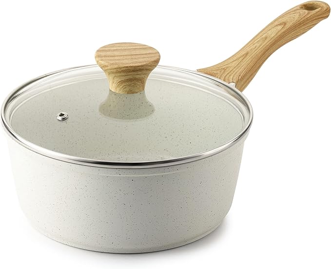 SENSARTE White Ceramic Nonstick Saucepan
