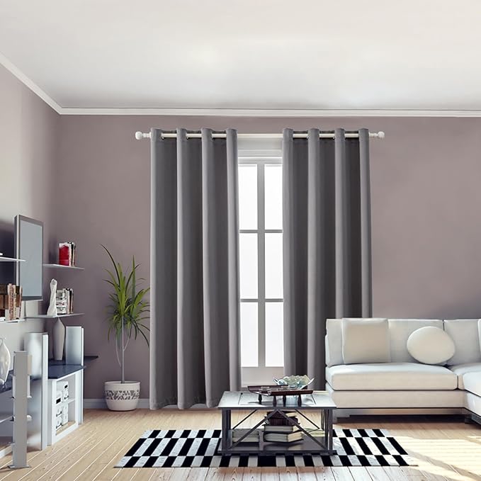 Anytime 100% Blackout Curtain 2 Panels Set, Thermal Insulated Window Drapes