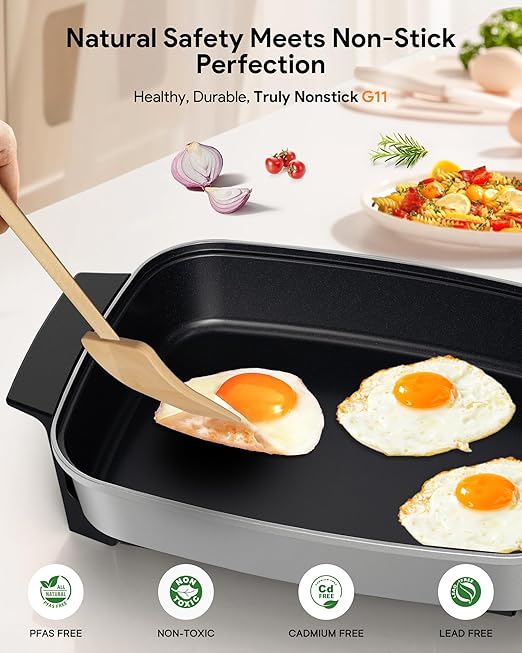 Nuwave Medley XL Digital Electric Skillet, Family Size Griddle w/Glass Lid