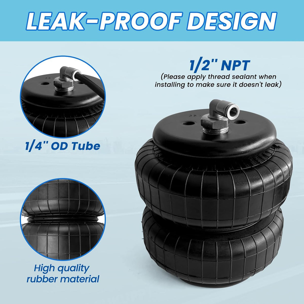 air spring bags suspension kit for chevy gmc, close-up detail