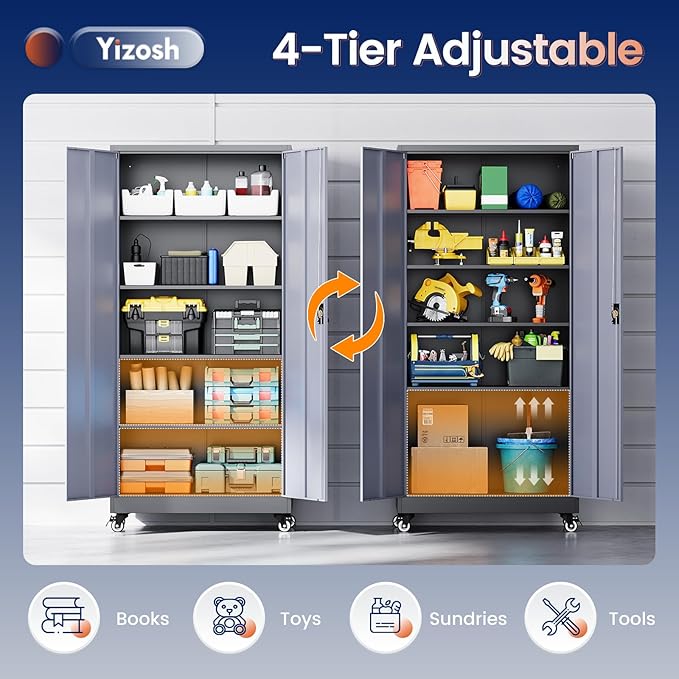 Yizosh Metal Garage Storage Cabinet