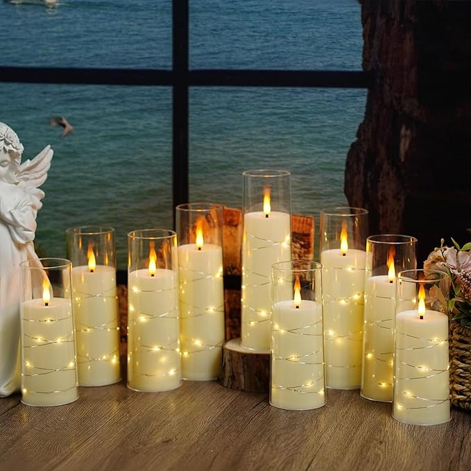 Flickering Flameless LED Candles, Battery Operated Candles 9 Pcs
