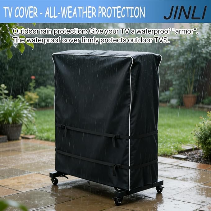 JINLI 65-70 inch outdoor TV trolley cover, courtyard TV cover, Oxford fabric