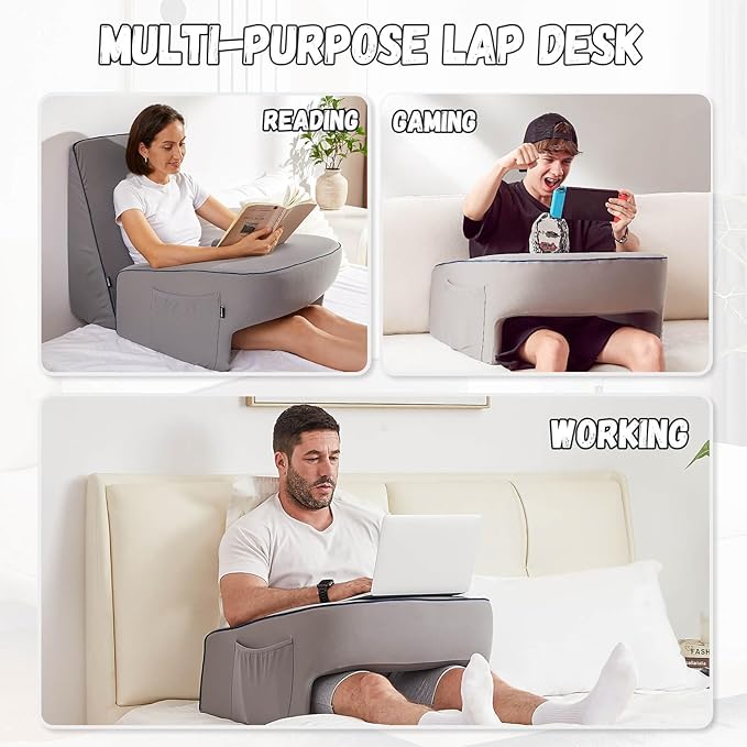 Reading Pillow for Gaming, Extra Large Laptop Pillow for Adult, Memory Foam Lap