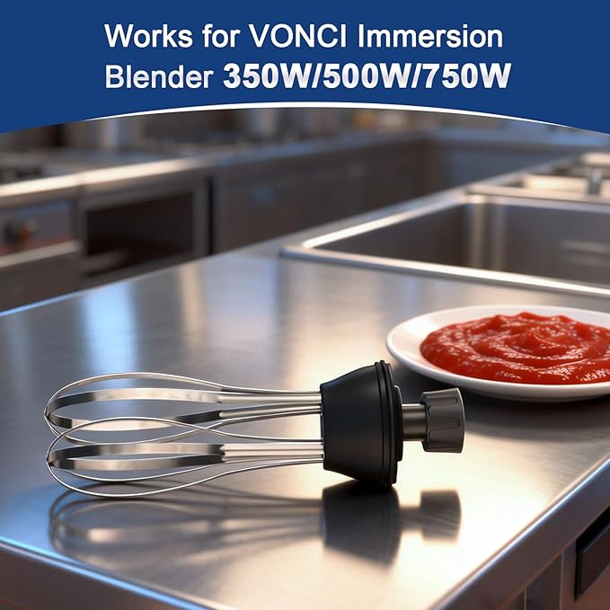 VONCI 10inch Detachable Whisk Attachment. 350W, 500W & 750W Commercial