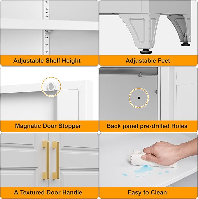 Kitchen Pantry Storage Cabinets, Utility Kitchen Cupboard, Large Steel Cabinets