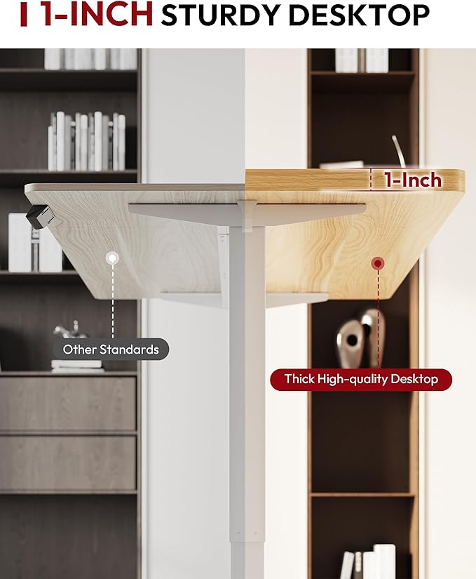 SANODESK Electric Standing Desk 55 x 28 Inches Whole-Piece Desktop Height