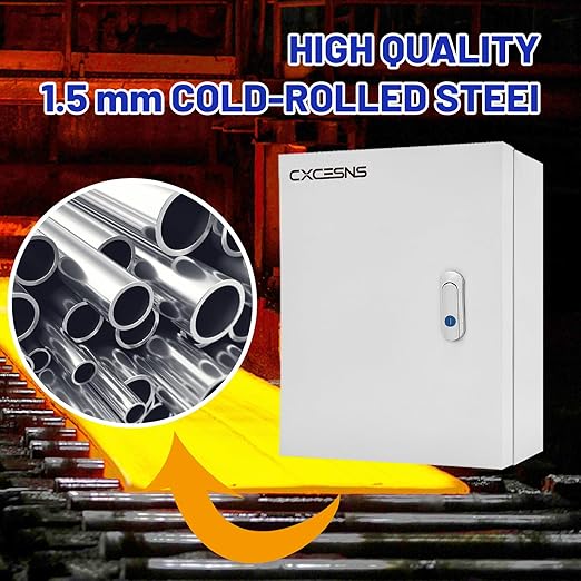 Outdoor Electrical Box 20 x 16 x 6''D NEMA 4X Enclosure Steel Box, Waterproof &