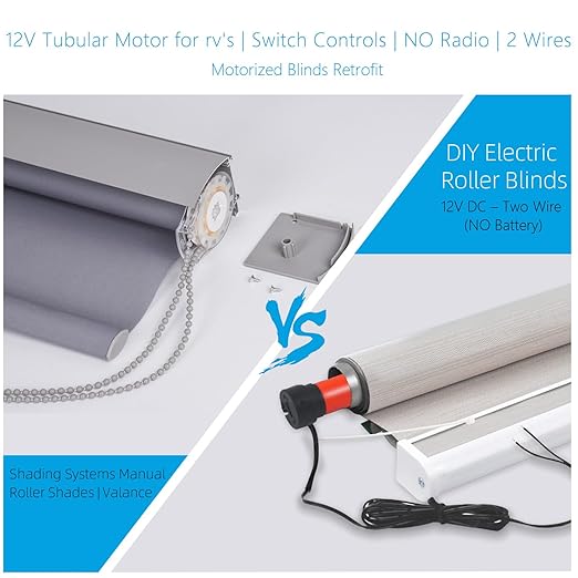 Rollerhouse DC12V ES1612 2 Wires Switch Controlled Tubular Motor Blinds
