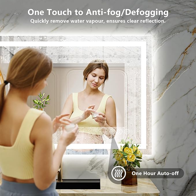 YEELAIT 44x36 Inch LED Bathroom Mirror