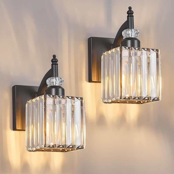 BBLLWJ Modern Wall Sconces Set of Two Black Wall Sconces Indoor Wall Lamp