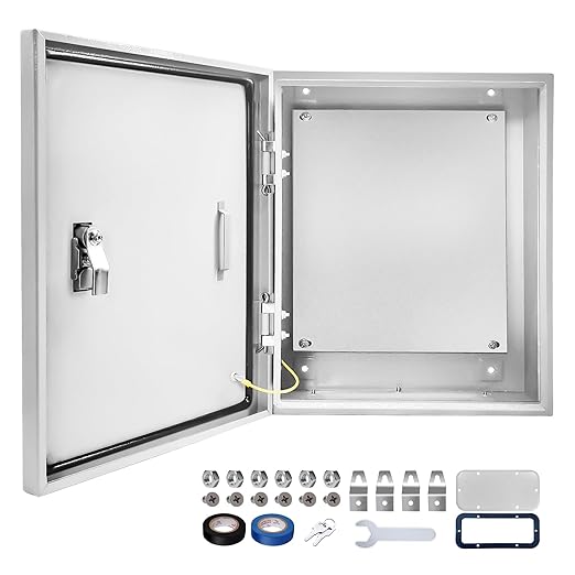 Outdoor Electrical Box 20 x 16 x 10''D NEMA 4X Enclosure Steel Box, Waterproof